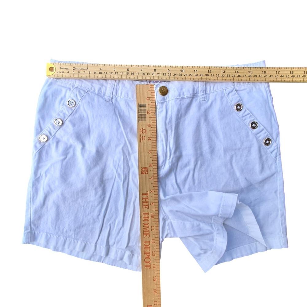 Stella Parker Collection White Nautical Button Stretch Chino Shorts Womens 12 - Picture 3 of 6
